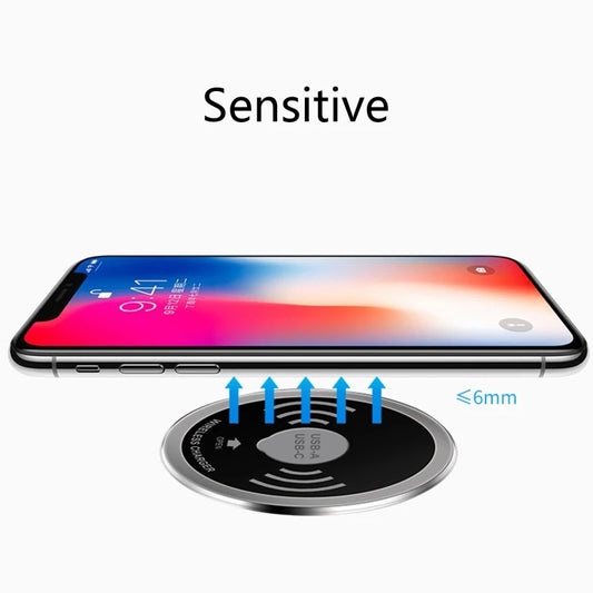 15W USB-C USB-A Quick Charger 3.0 Built in Desktop Device Qi Fast Wireless Charger Embedded Charger