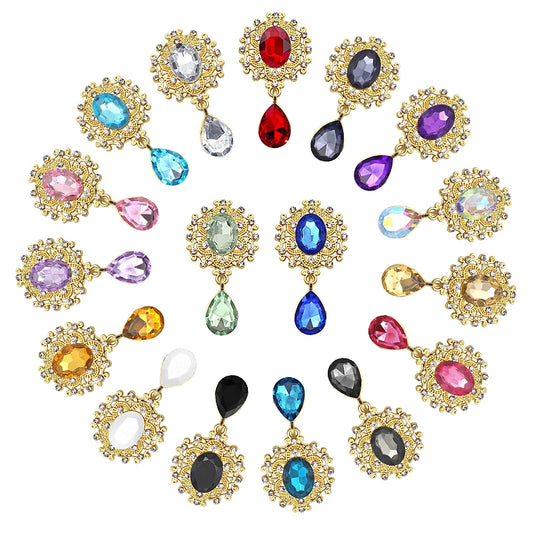 DIY Silver Accessories 5Pcs / Lot 25*45Mm Fashion Rhinestone Alloy Brooch Clothing Decoration Craft Supplies