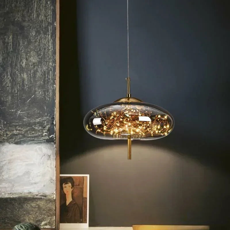 Nordic Net Red Bedside Chandelier Light