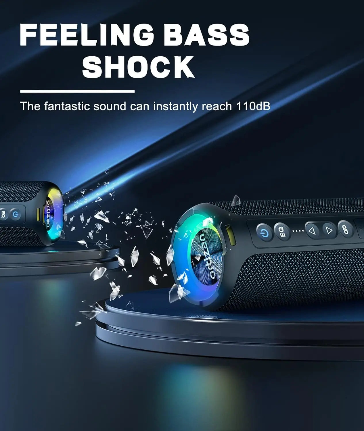 Bluetooth Speakers 40W Enhanced Bass Portable Outdoor Wireless Speaker