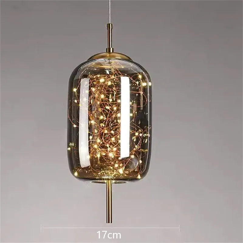 Nordic Net Red Bedside Chandelier Light