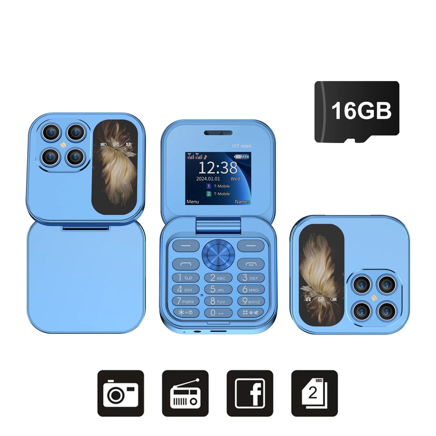 I17 Mini Flip Mobile Phone