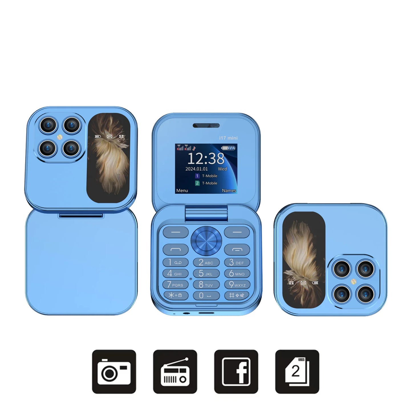 I17 Mini Flip Mobile Phone