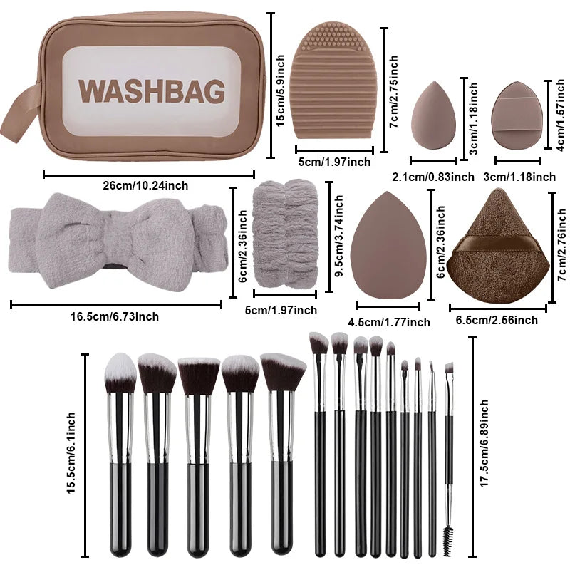 Professional 14PCS Makeup Brushes Set Soft Fluffy Foundation Eyeshadow Concealers Blending Blush Brush Kabuki Women Beauty Tools