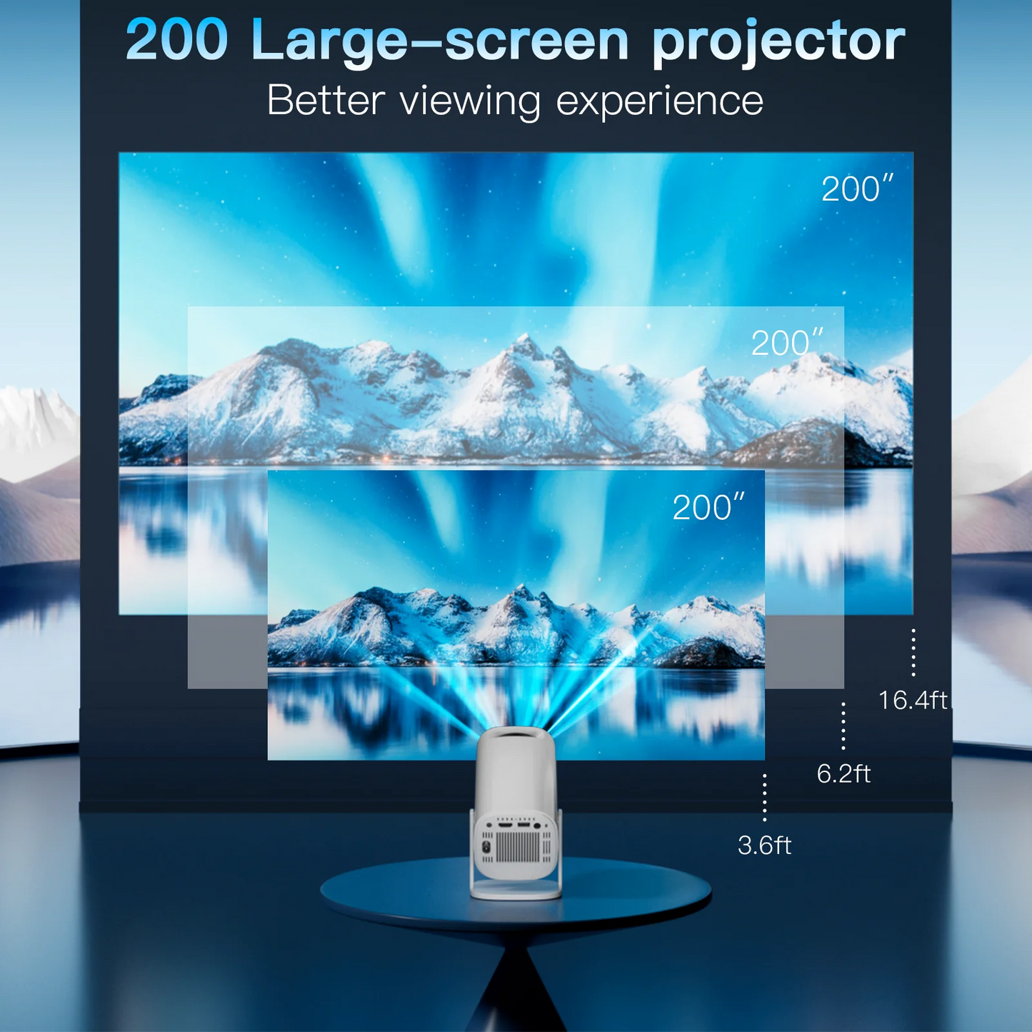 Android 11 Projector with Wifi 6 and Bluetooth Smart Mini Portable Projector 2.4G 5.8G Pocket Outdoor