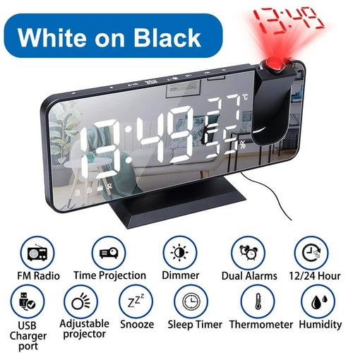 Led Projector Clocks Digital Electronic Alarm Clock Usb Wake Up Fm