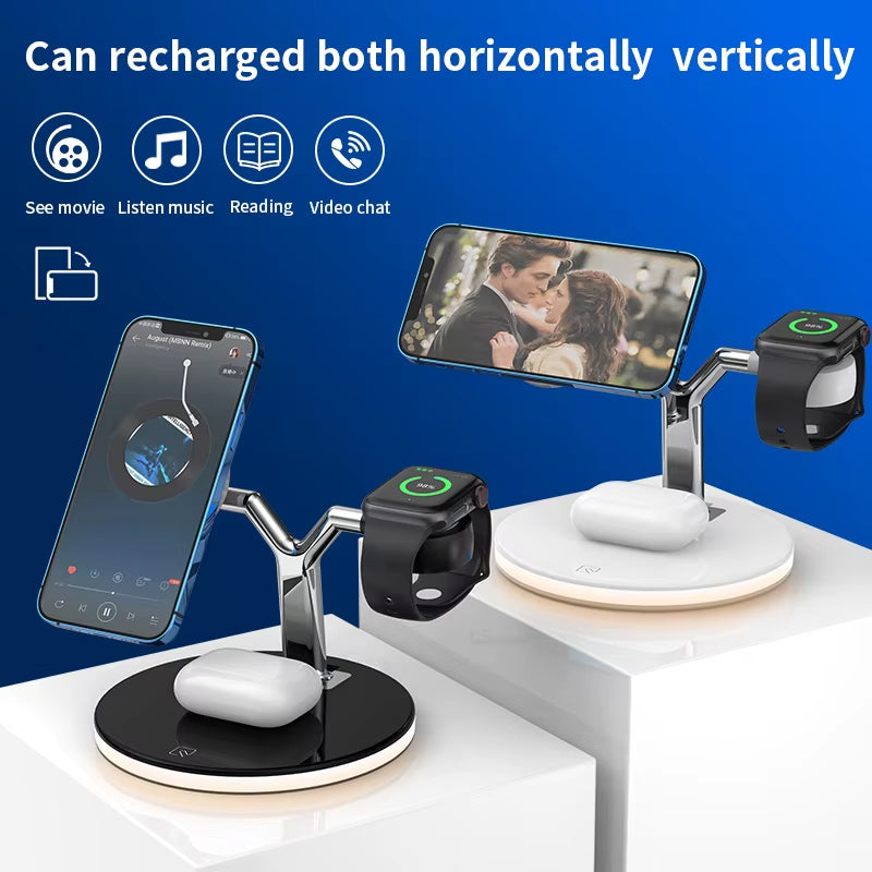 Magnetic 3 in 1 Wireless Charger 30W Fast Charging for Iphone 14 13 12 Pro Max Apple Watch Airpods Pro Charging Dock Station