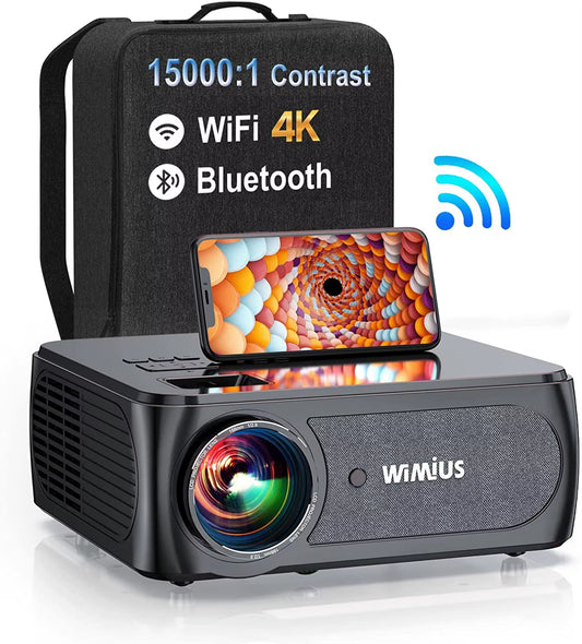 K8 4K Projectors 5G Wifi Bluetooth Full HD Projector Native 1080P 15000 Contrast 4P/4D Keystone Outdoor Video Projector