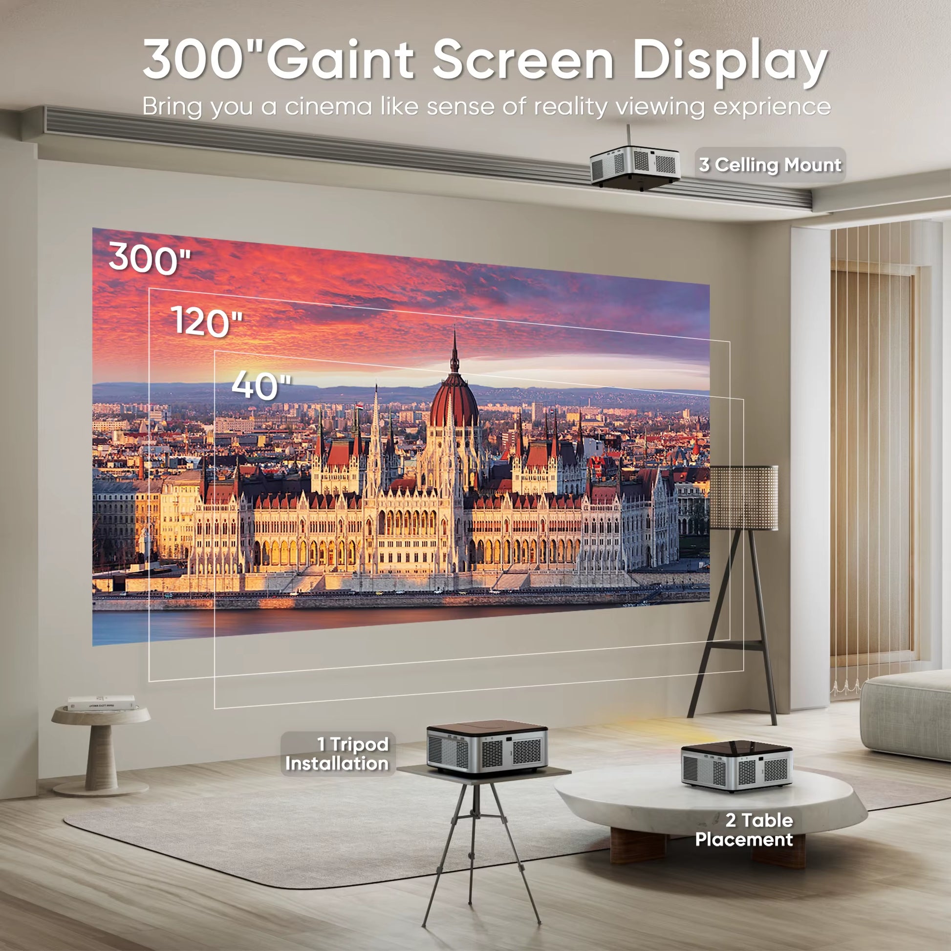 25000Lumens Android Beamer 4K LED Projector Full HD 1080P Video 2G 32G Home Theater Auto Focus 5G Wifi Portable Proyector