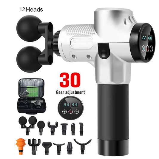 Professional Massage Gun with Hot and Cold Compress Head Electric Percussion Fascia Gun Muscle Relax Slimming Shaping Fitness
