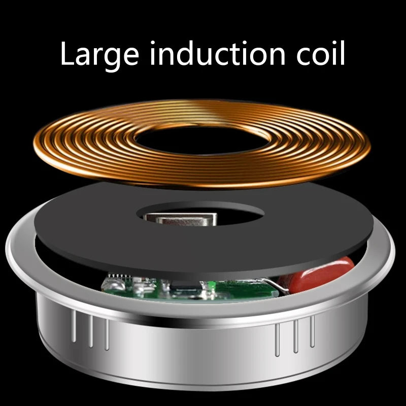15W USB-C USB-A Quick Charger 3.0 Built in Desktop Device Qi Fast Wireless Charger Embedded Charger