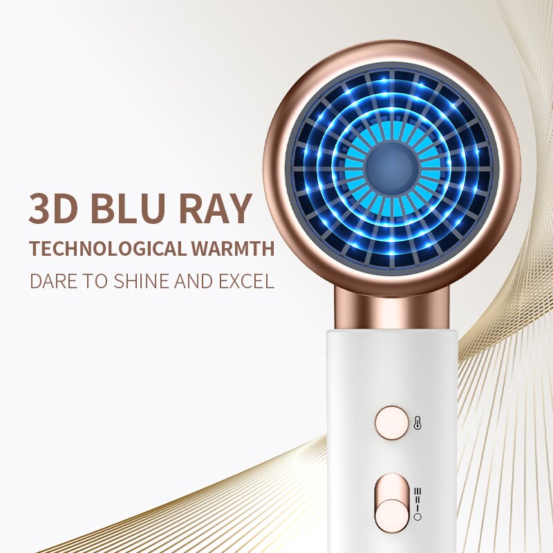Hair Dryer, High Speed Electric Turbine Airflow, Low Noise, Constant