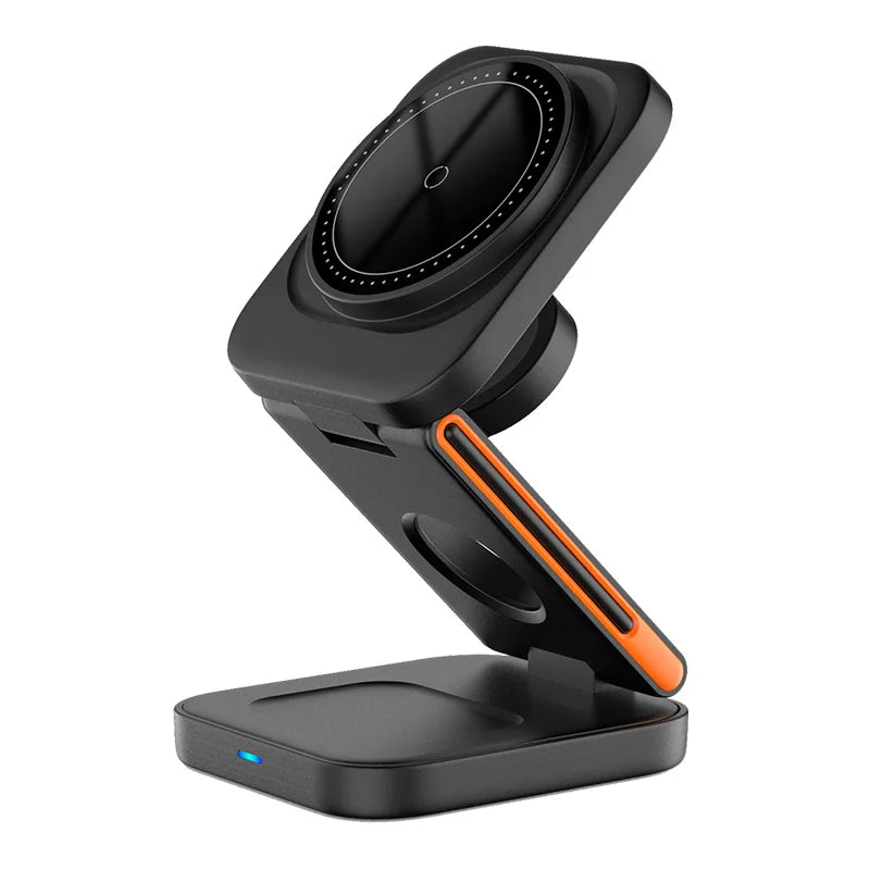 30W 3 in 1 Foldable Charging Station Fast Magnetic Wireless Charger Stand for Iphone 15 14 13 12 Apple Watch 8 7 6 Airpods Pro