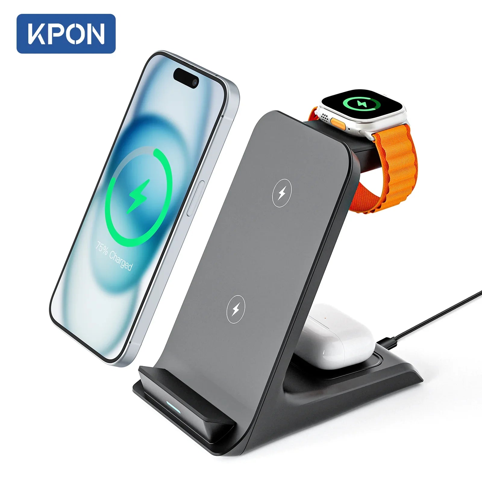 3 in 1 Wireless Charger Stand Fast Charging Station Dock for Iphone 16/15/14/13 Pro Max Apple Iwatch 9/8/7/6/5 Airpods 3/2