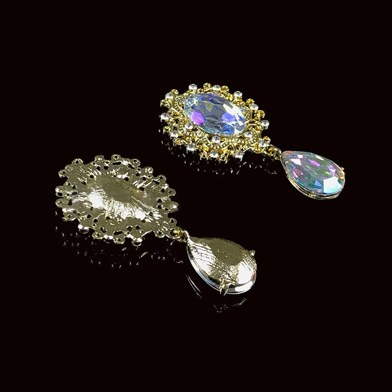 DIY Silver Accessories 5Pcs / Lot 25*45Mm Fashion Rhinestone Alloy Brooch Clothing Decoration Craft Supplies
