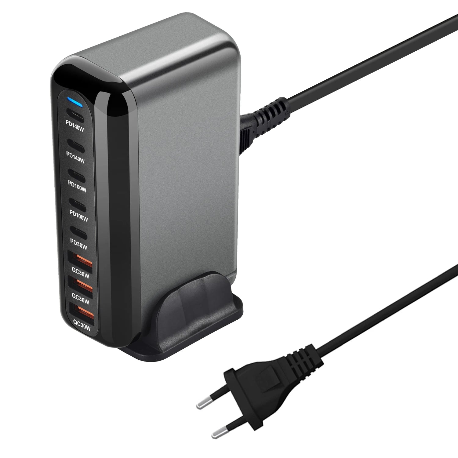 New 600W Gan Fast Charge 3.0 USB Type C Fast Charger with 8 Ports, 5C3A PD Charger for Phones and Tablets, Portable Design