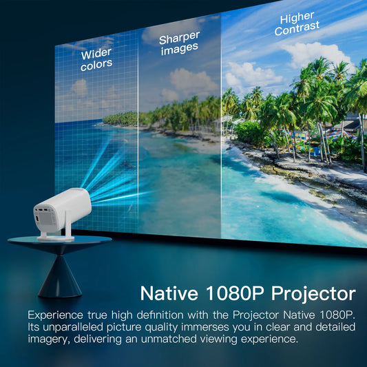Android 11 Projector with Wifi 6 and Bluetooth Smart Mini Portable Projector 2.4G 5.8G Pocket Outdoor