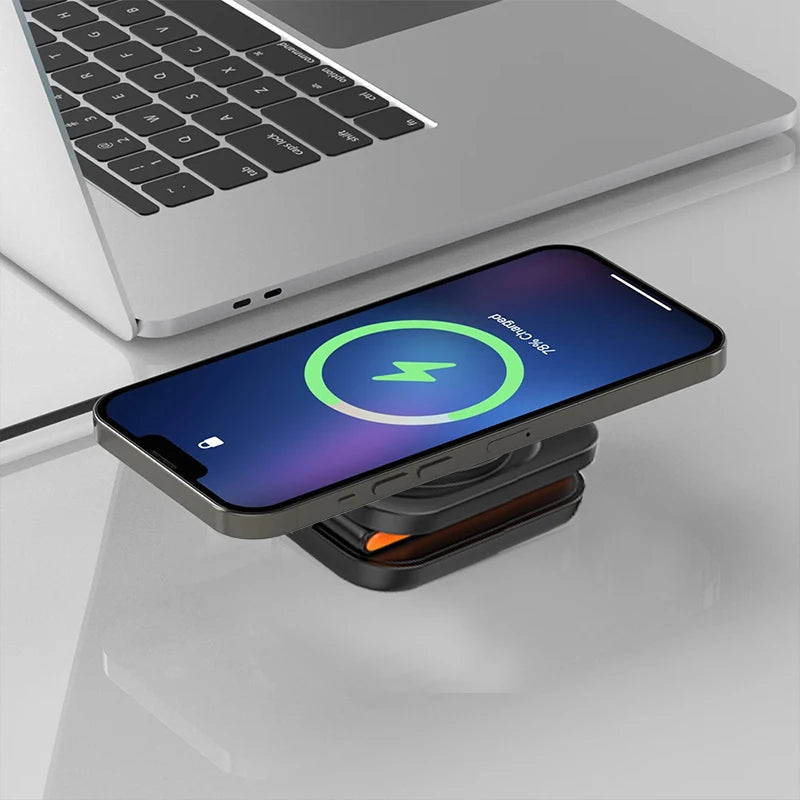 30W 3 in 1 Foldable Charging Station Fast Magnetic Wireless Charger Stand for Iphone 15 14 13 12 Apple Watch 8 7 6 Airpods Pro