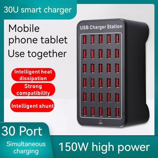 150W Multi USB Charger 30 Port USB Fast Charging Station Universal