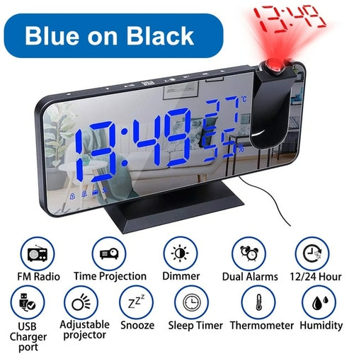 Led Projector Clocks Digital Electronic Alarm Clock Usb Wake Up Fm