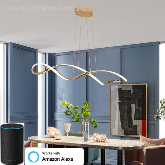 Lodooo Modern Chandelier Restaurant Kitchen Island Hanging Lamps For