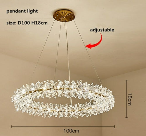 Modern Lustre K9 Crystal G4 Led Chandelier Nordic Luxury Living