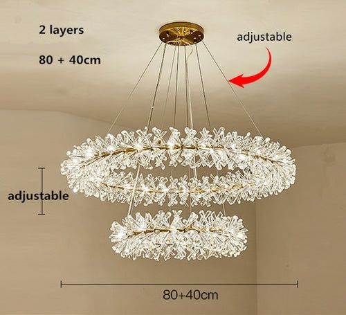 Modern Lustre K9 Crystal G4 Led Chandelier Nordic Luxury Living