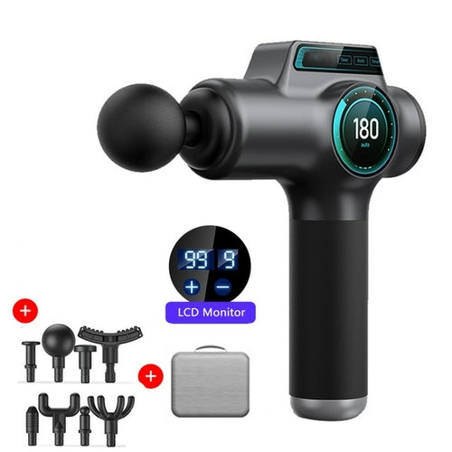 New Massage Gun Massager Lcd Screen 99gears 8heads Electric Fascia Gun