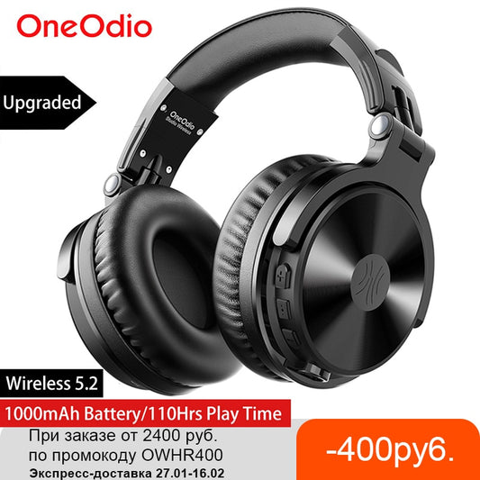 Oneodio Bluetooth Wireless Headphones With Microphone 110Hrs Foldable