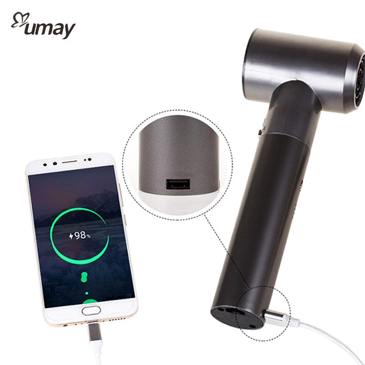 Portable Cordless Hair Dryer With Usb Port Intelligent Charging Blower