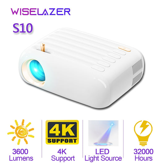 Wiselazer New S10 Portable Wifi Projector Mini Smart Support 4k Hd